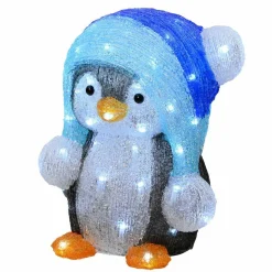EMINZA Pingouin lumineux 60 LED (H33 cm) Fripon Blanc froid