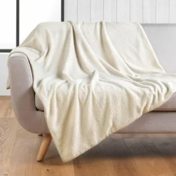 douceur d'intu017drieur Plaid bouclette (150 cm) Wooly Ecru Beige Outlet