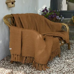 L'EFFET PAPILLON Plaid canapé matière recyclée (180 x 220 cm) Gabin Camel Best
