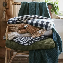 L'EFFET PAPILLON Plaid canapé matière recyclée (180 x 220 cm) Gabin thym Vert Clearance