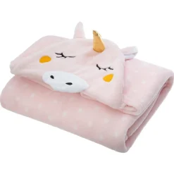 Atmosphera createur d'interieur for kids Plaid à capuche enfant (100 x 140 cm) Licorne Rose Best
