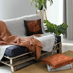 ENJOY HOME Plaid coton recyclé (130 x 160 cm) Dune Gris clair Sale