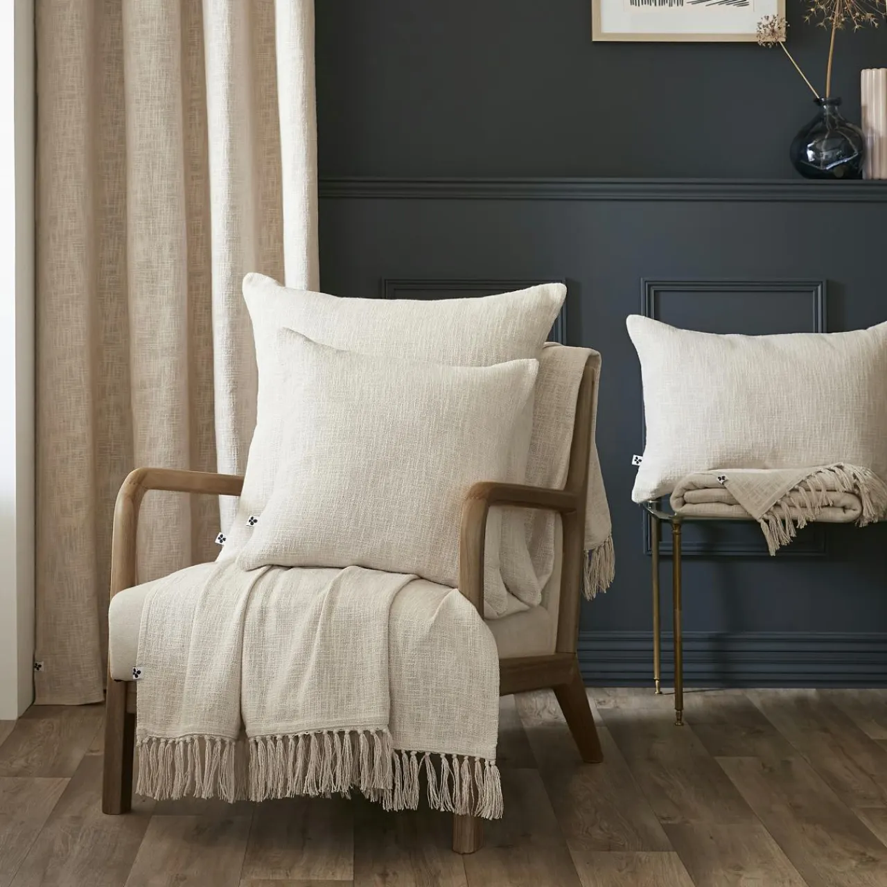 L'EFFET PAPILLON Plaid coton (130 x 160 cm) Sixtine Beige Discount