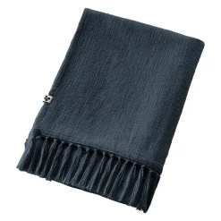 L'EFFET PAPILLON Plaid coton (130 x 160 cm) Sixtine Bleu nuit Discount
