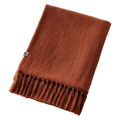 L'EFFET PAPILLON Plaid coton (130 x 160 cm) Sixtine Terracotta Sale