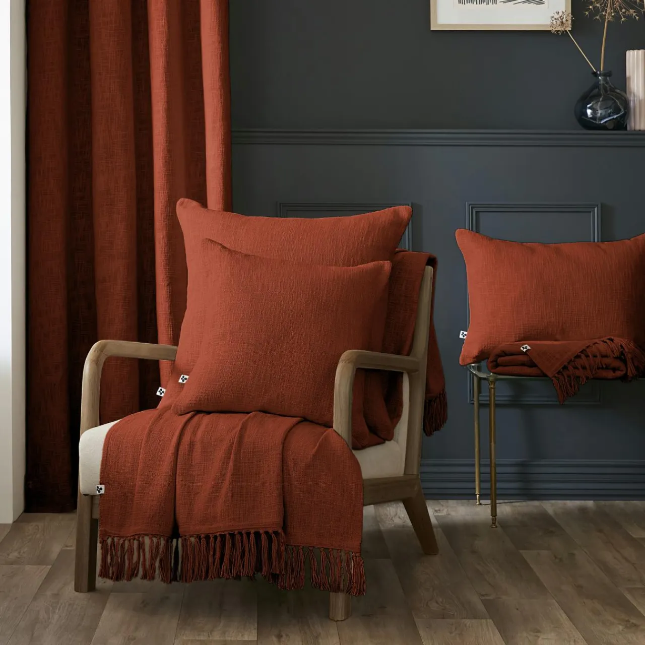 L'EFFET PAPILLON Plaid coton (130 x 160 cm) Sixtine Terracotta Sale