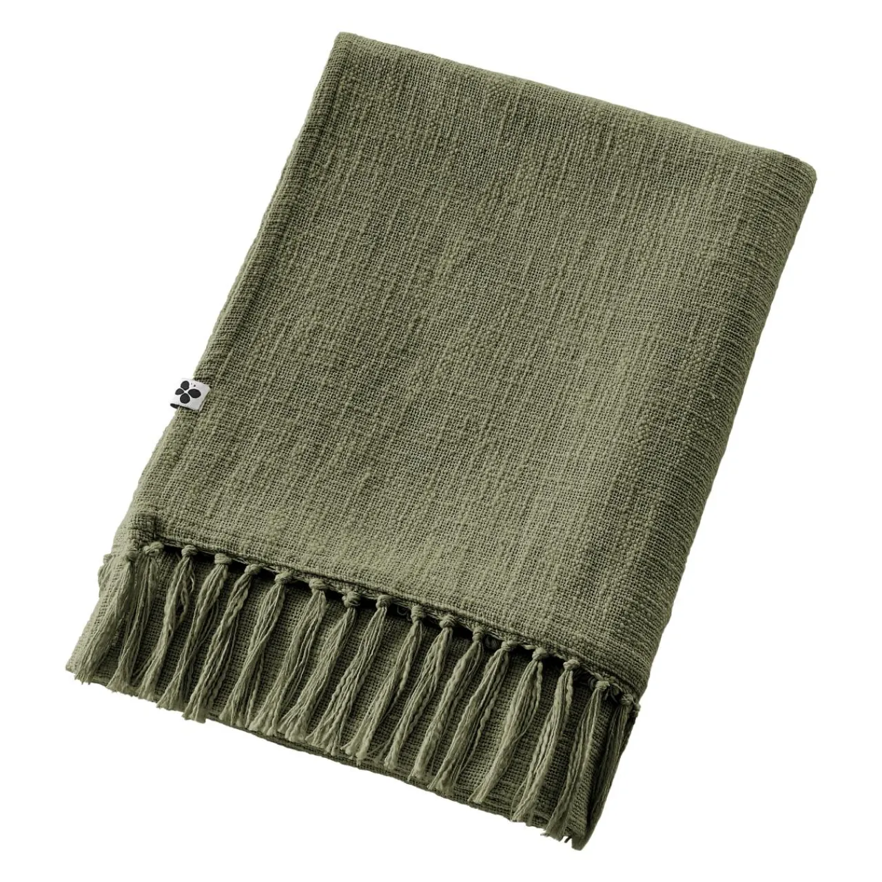 L'EFFET PAPILLON Plaid coton (130 x 160 cm) Sixtine Vert romarin Hot