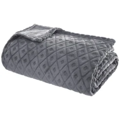 ATMOSPHERA Plaid doux (230 cm) 3D Losange Gris foncé Discount