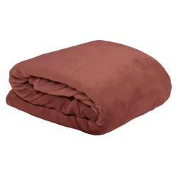 LOVELY CASA Plaid doux (160 cm) Doudou Rouge marsala Rouge brun New