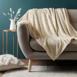 ATMOSPHERA Plaid doux (150 cm) Filo Ivoire Online