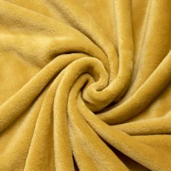 ATMOSPHERA Plaid doux (230 cm) Tendresse Jaune ocre Discount