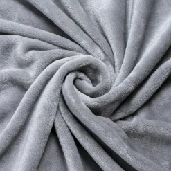 EMINZA Plaid doux flanelle (130 x 180 cm) Didou Gris clair