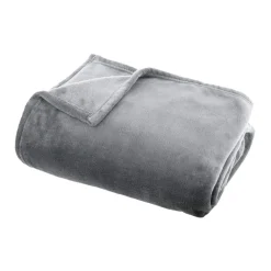 EMINZA Plaid doux flanelle (130 x 180 cm) Didou Gris clair