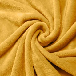 EMINZA Plaid doux flanelle (130 x 180 cm) Didou Jaune moutarde New