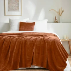 EMINZA Plaid doux flanelle (180 x 230 cm) Didou Cuivre Outlet
