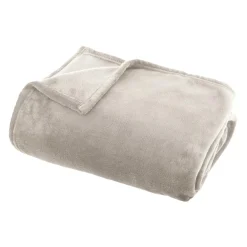 EMINZA Plaid doux flanelle (180 x 230 cm) Didou grège Beige Sale