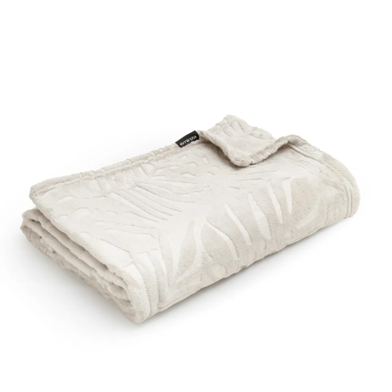 EMINZA Plaid doux flanelle (125 x 150 cm) Flore Ecru Online