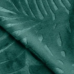 EMINZA Plaid doux flanelle (125 x 150 cm) Flore Vert