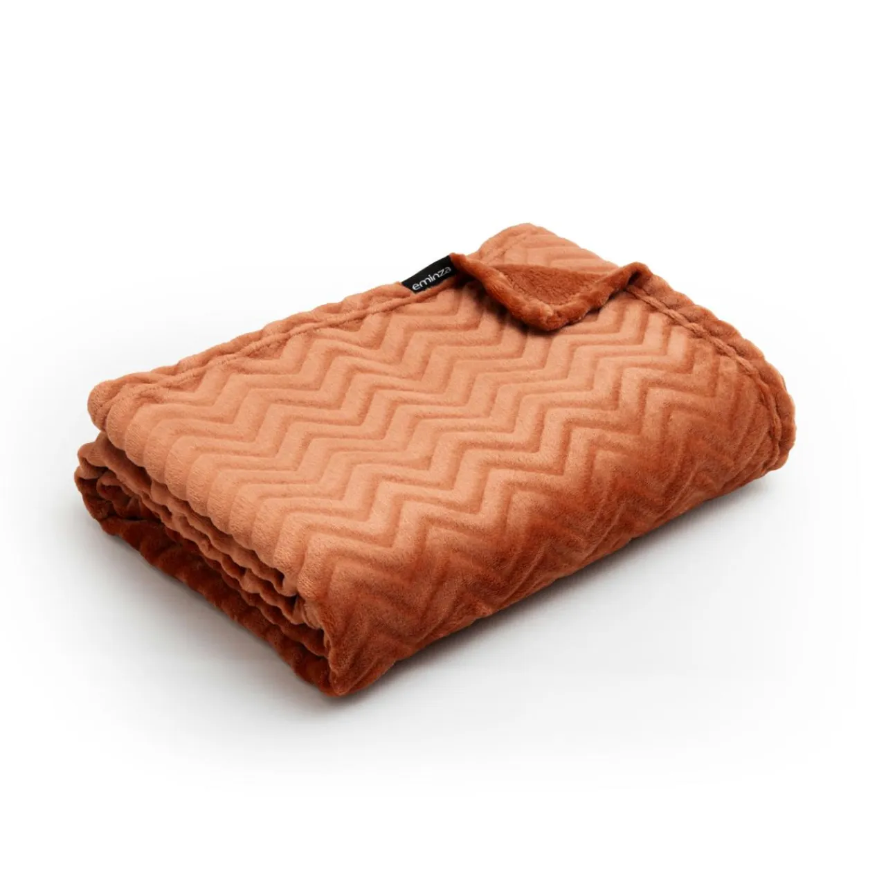 EMINZA Plaid doux flanelle (180 x 230 cm) Zag Cuivre Clearance