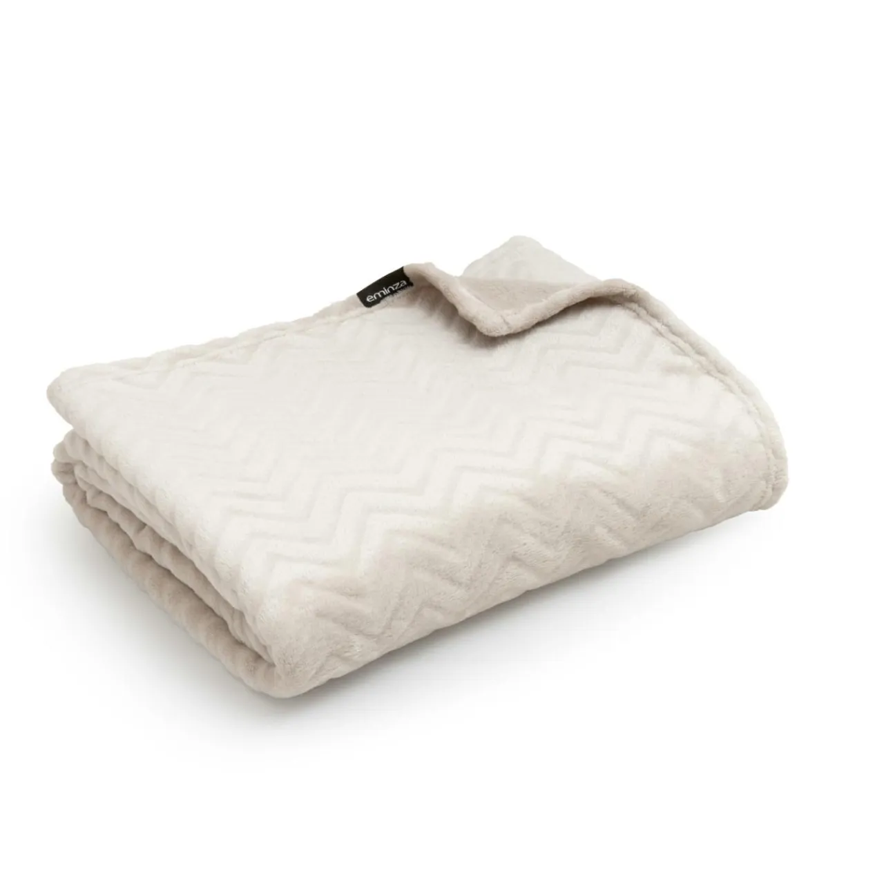 EMINZA Plaid doux flanelle (125 x 150 cm) Zag Ecru Discount