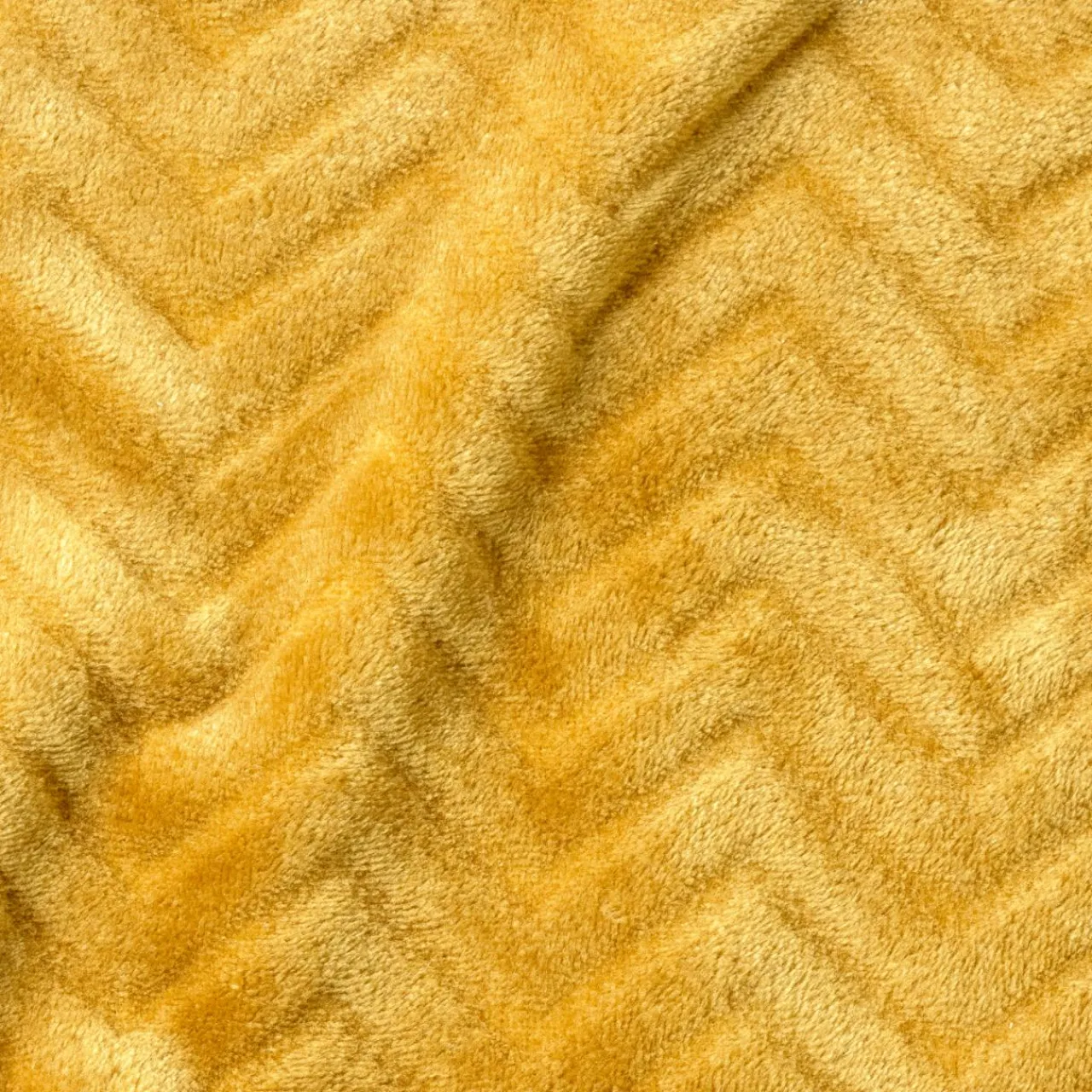 EMINZA Plaid doux flanelle (125 x 150 cm) Zag Jaune moutarde Discount