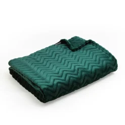 EMINZA Plaid doux flanelle (125 x 150 cm) Zag Vert Outlet