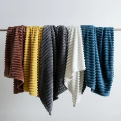 EMINZA Plaid doux (125 x 150 cm) Dune Bleu Hot