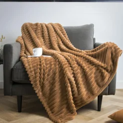 EMINZA Plaid doux (125 x 150 cm) Dune Camel Best