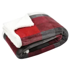 LOVELY CASA Plaid doux (130 x 160 cm) Ecossais Rouge Online