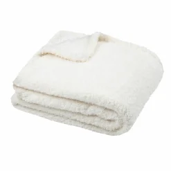 LOVELY CASA Plaid doux (130 x 160 cm) Montreal Ecru New