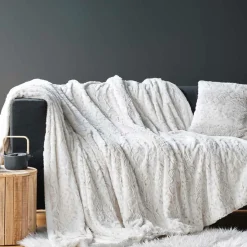 douceur d'intu017drieur Plaid fausse fourrure (220 x 240 cm) Alaska Ecru Best