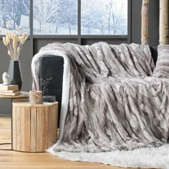 DOUCEUR D'INTERIEUR Plaid fausse fourrure (125 x 150 cm) Caribou Taupe Hot