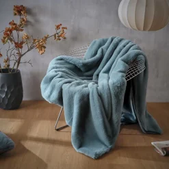 EMINZA Plaid fausse fourrure (140 x 200 cm) Finn Bleu