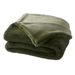 EMINZA Plaid fausse fourrure (140 x 200 cm) Finn Vert kaki Hot