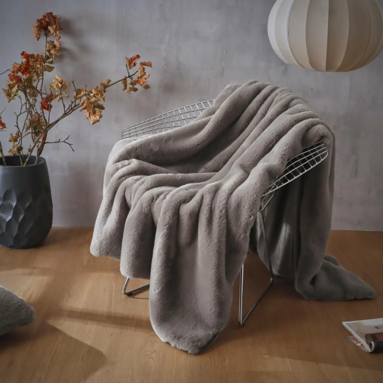 EMINZA Plaid fausse fourrure (140 x 200 cm) Finn Taupe Best