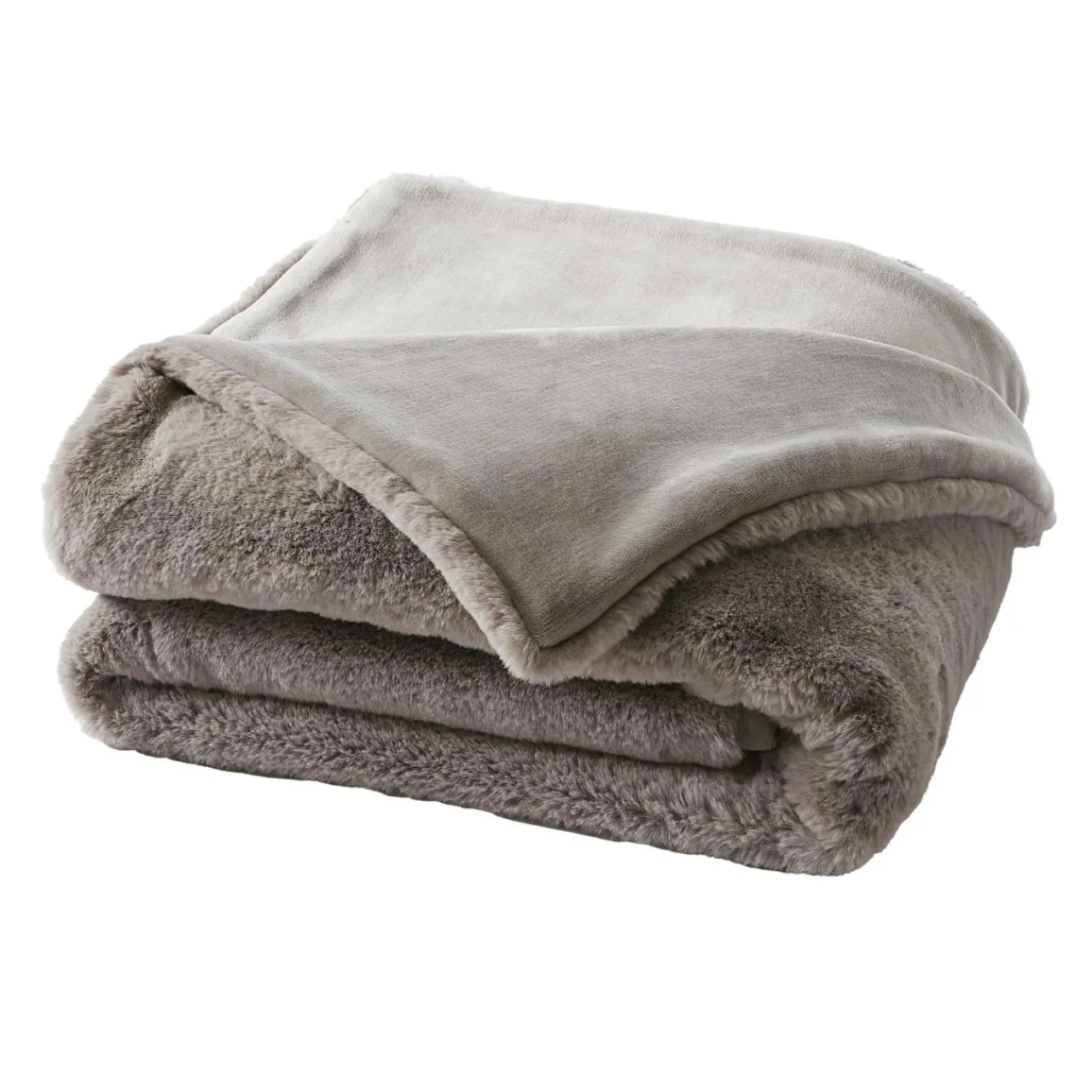 EMINZA Plaid fausse fourrure (140 x 200 cm) Finn Taupe Best