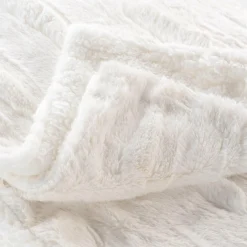 douceur d'intu017drieur Plaid fausse fourrure (125 x 150 cm) Foxy Ecru Clearance