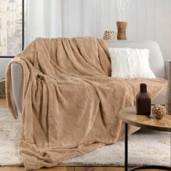 douceur d'intu017drieur Plaid fausse fourrure (180 x 220 cm) Foxy Taupe Sale