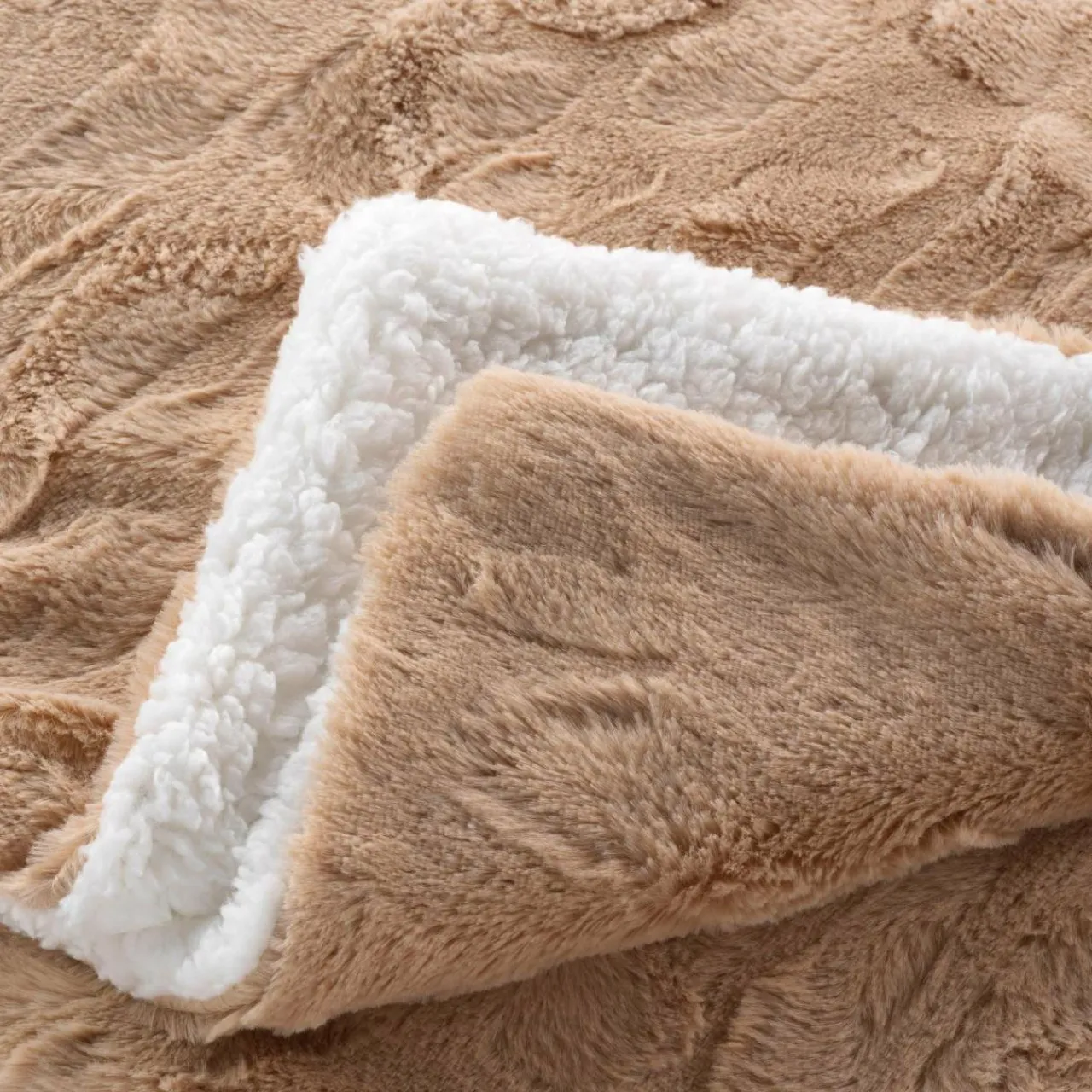 douceur d'intu017drieur Plaid fausse fourrure (180 x 220 cm) Foxy Taupe Sale