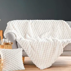 douceur d'intu017drieur Plaid fausse fourrure (220 x 240 cm) Frosty Ecru Outlet
