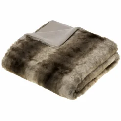 ATMOSPHERA Plaid fausse fourrure (120 x 160 cm) Grizzly Beige New