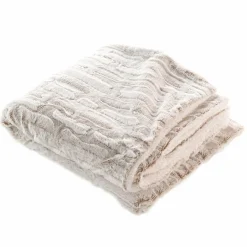 douceur d'intu017drieur Plaid fausse fourrure (180 x 220 cm) Lynx Beige Outlet