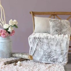 ENJOY HOME Plaid fausse fourrure (130 x 150 cm) Ours Taupe New