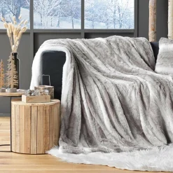 DOUCEUR D'INTERIEUR Plaid fausse fourrure (180 x 220 cm) Sven Beige Discount