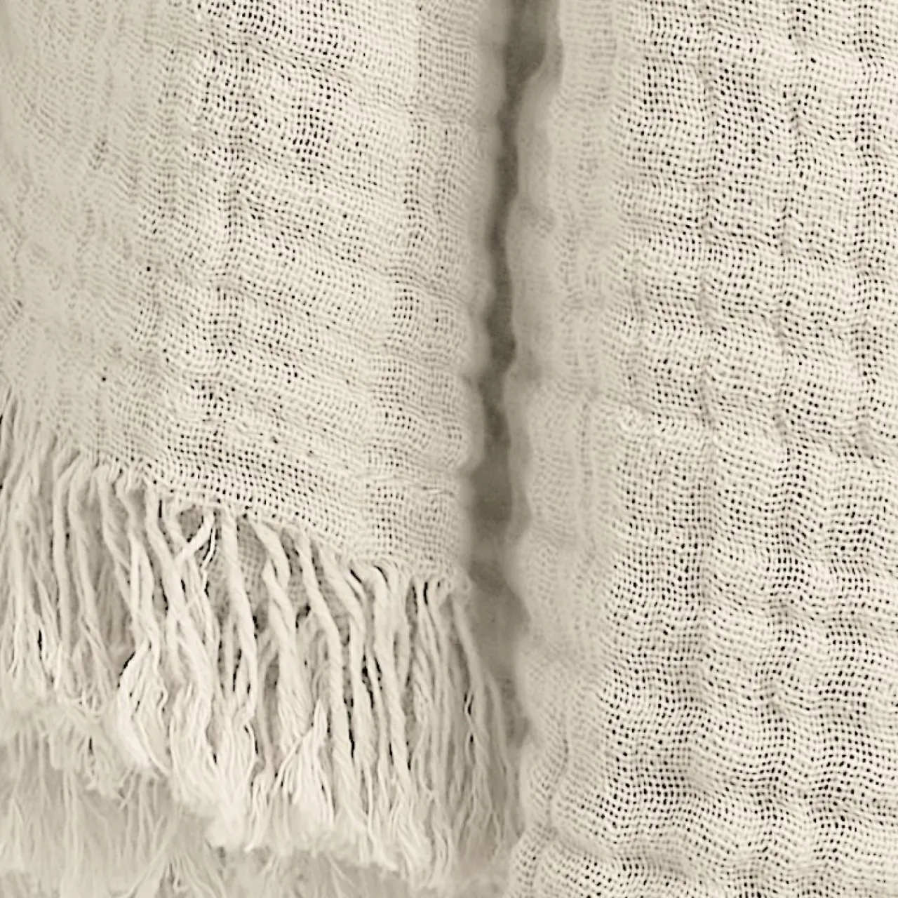 EMINZA Plaid gaze de coton (180 x 220 cm) Gaïa pampa Beige Sale