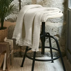 EMINZA Plaid gaze de coton (130 x 160 cm) Gaïa pampa Beige Discount