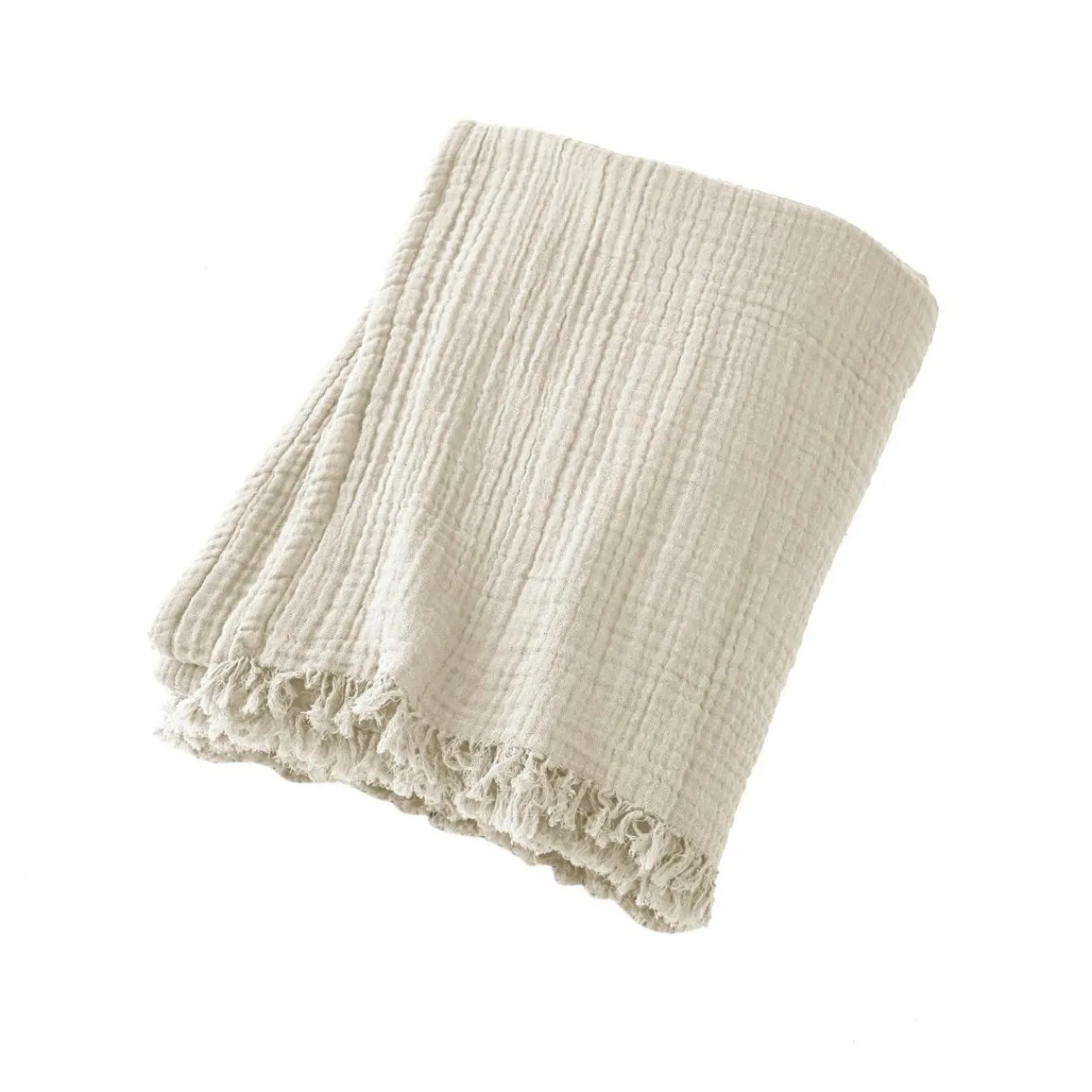 EMINZA Plaid gaze de coton (130 x 160 cm) Gaïa pampa Beige Discount
