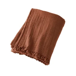 EMINZA Plaid gaze de coton (130 x 160 cm) Gaïa Terracotta Clearance