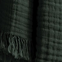 EMINZA Plaid gaze de coton (130 x 160 cm) Gaïa Vert sapin