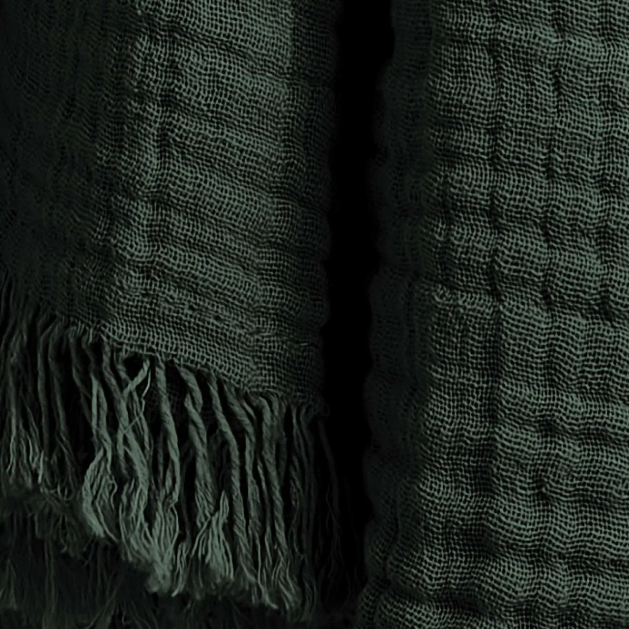 EMINZA Plaid gaze de coton (130 x 160 cm) Gaïa Vert sapin